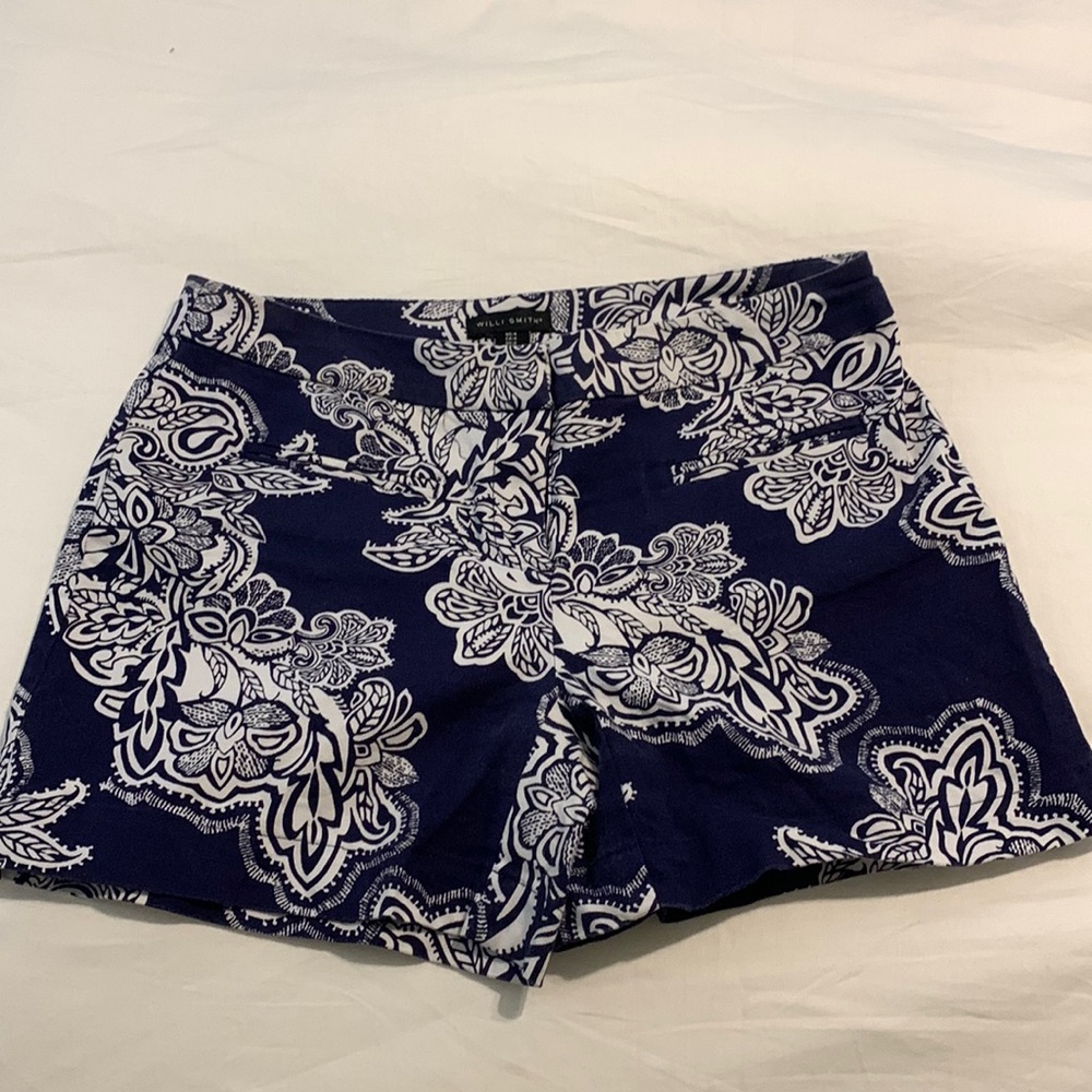 Navy Blue and White Willi Smith Shorts